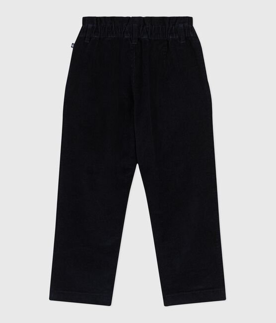 Pantaloni in velluto tinta unita bambina blu SMOKING