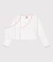 Cardigan con incrocio in cotone tinta unita bambina bianco