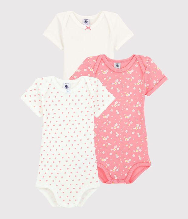 Confezione da 3 body manica corta primaverile beb&egrave; femmina multicolore