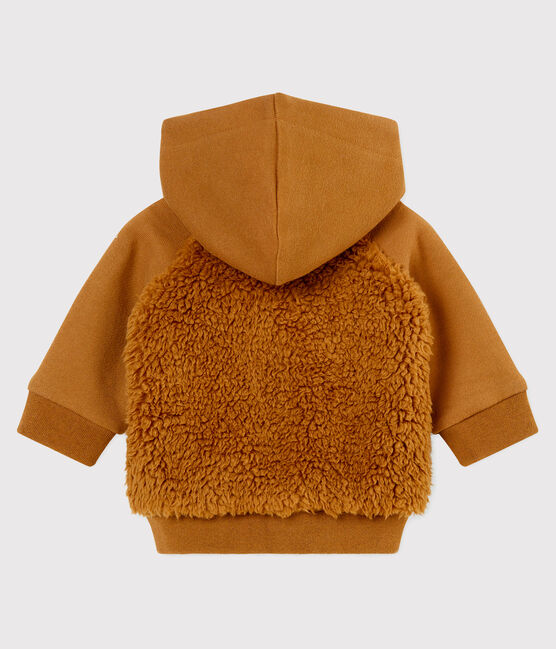 Felpa con cappuccio per bebé maschio in sherpa marrone BRINDILLE