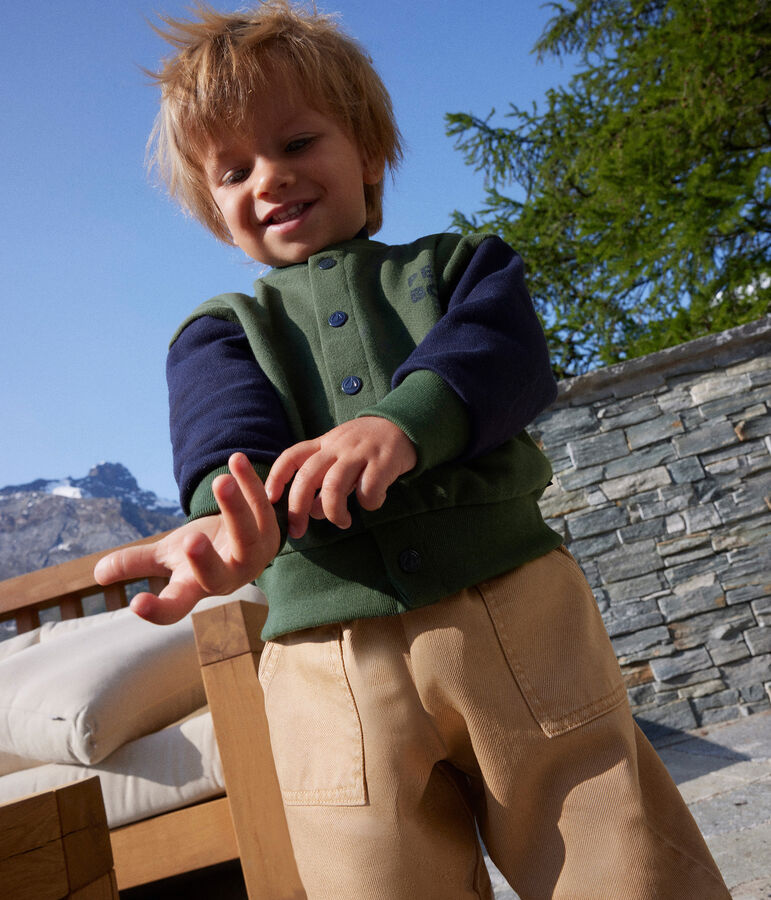 Cappotto letter jacket in tessuto felpato per beb&egrave; AVORIAZ/ SMOKING