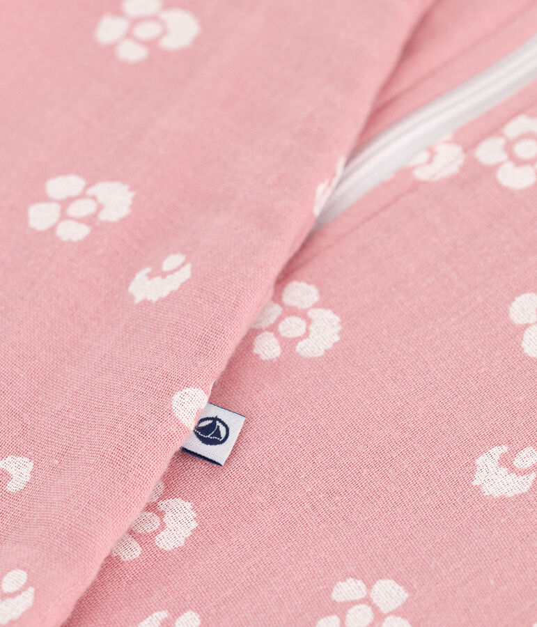 Sacco nanna neonato in cotone a fiori TOG 1 rosa CHARME/bianco MARSHMALLOW