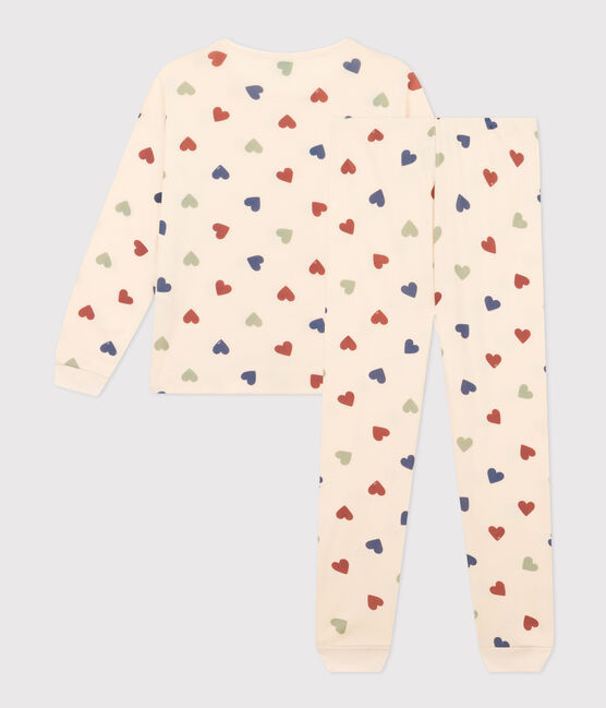 Pigiama motivo a cuore donna in cotone bianco AVALANCHE/ MULTICO