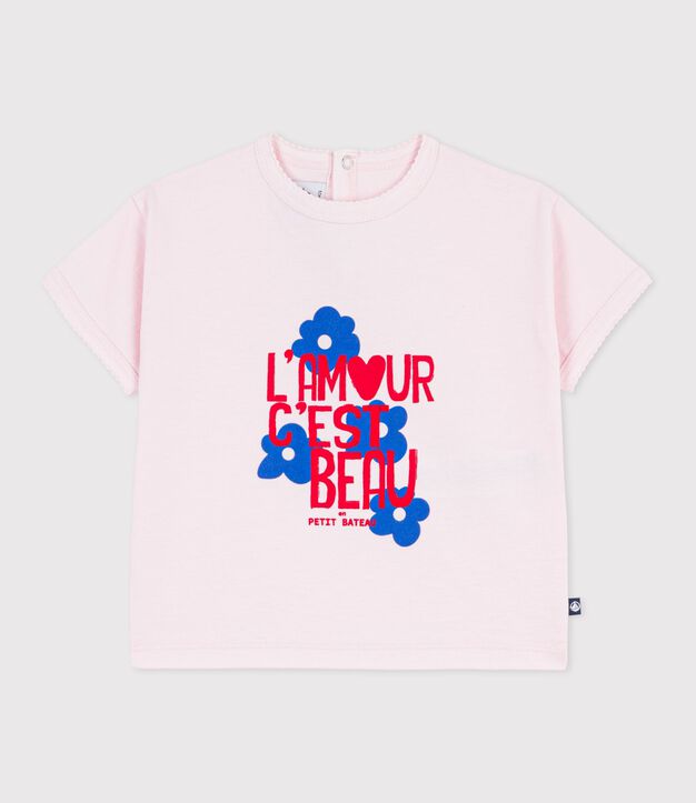 T-shirt a maniche corte in cotone con motivo neonato BARELY