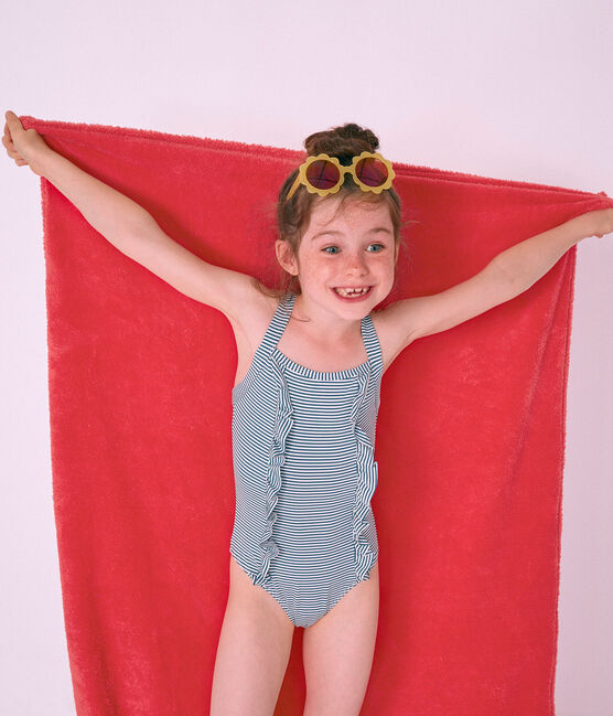 Costume intero bambina blu RIYADH/bianco MARSHMALLOW