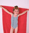 Costume intero bambina blu RIYADH/bianco MARSHMALLOW