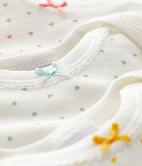Confezione da 3 body manica corta con cuori in cotone variante 1