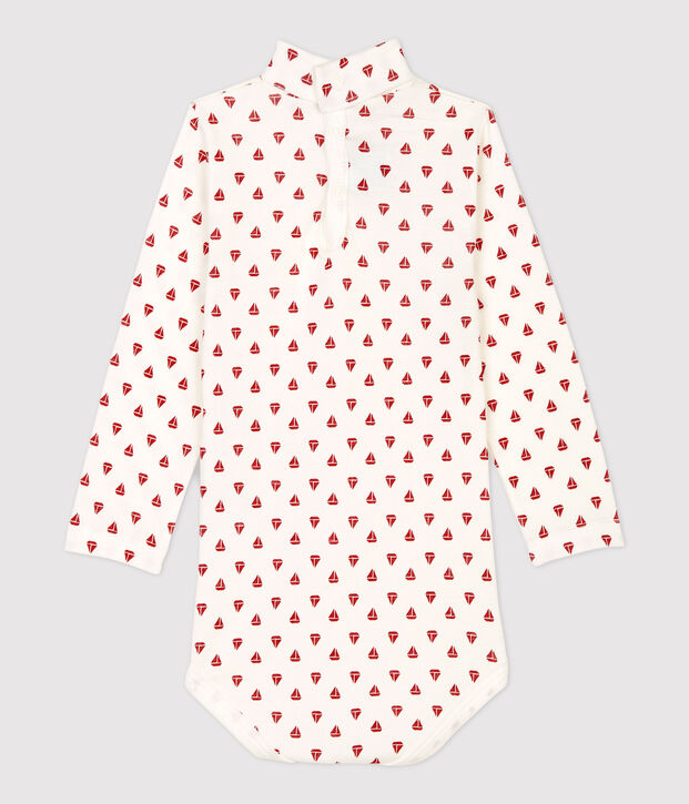 Body in cotone beb&egrave;. bianco/rosso