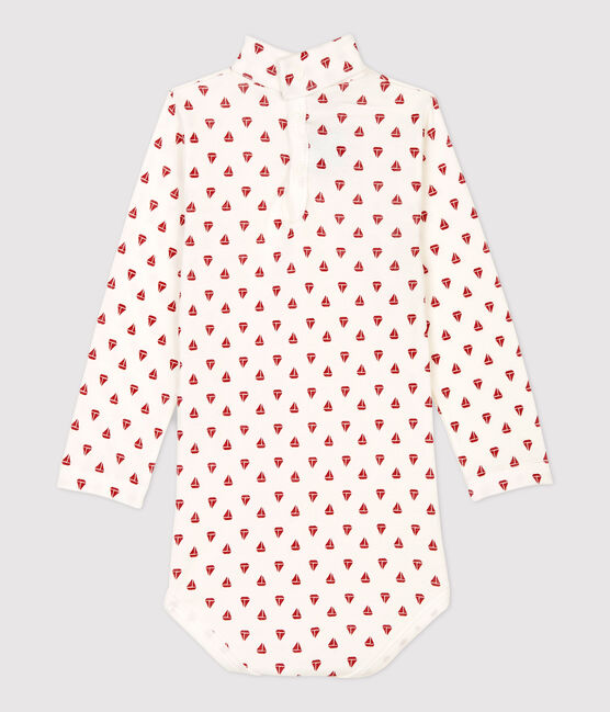 Body in cotone bebè. bianco MARSHMALLOW/rosso TERKUIT
