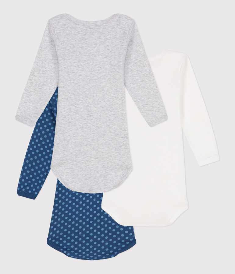 Set di 3 body a maniche lunghe in cotone neonato multicolore