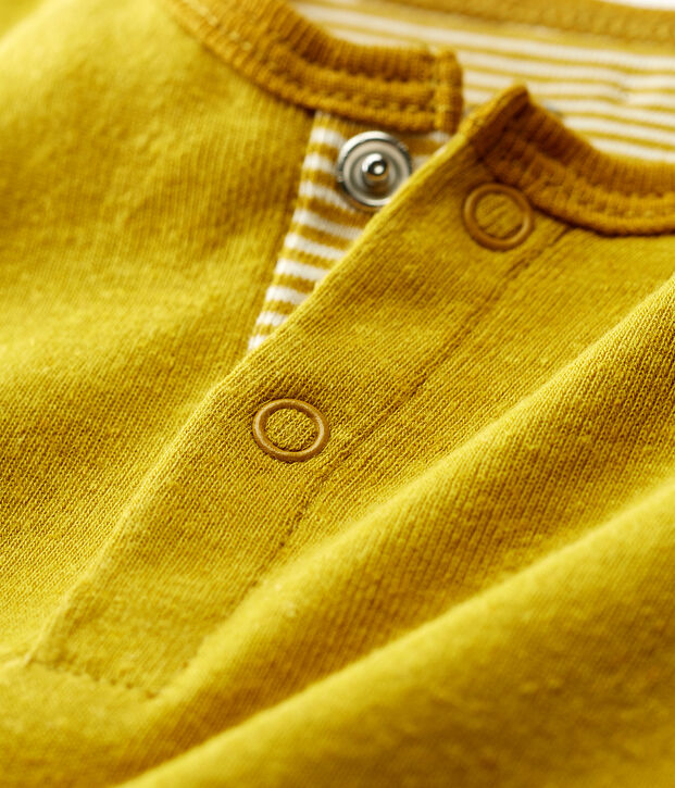 Tutina corta bambino in cotone/lino verde