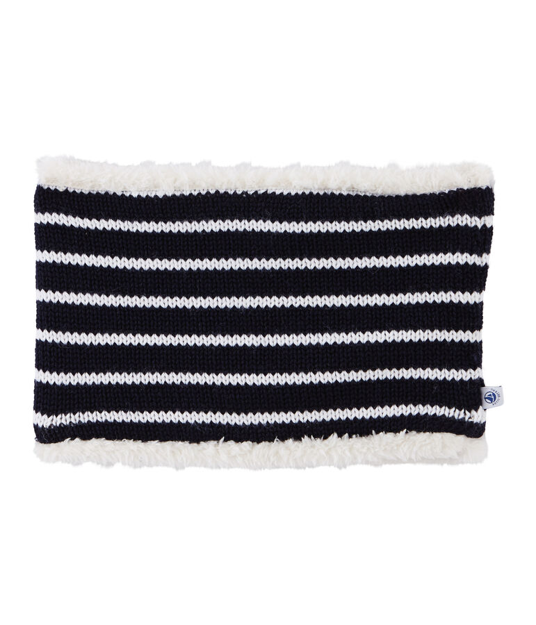 Ampia fascia paraorecchie bambino unisex blu/bianco