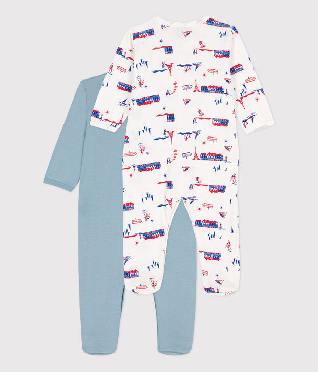Set da 2 tutine pigiama in cotone Parigi multicolore