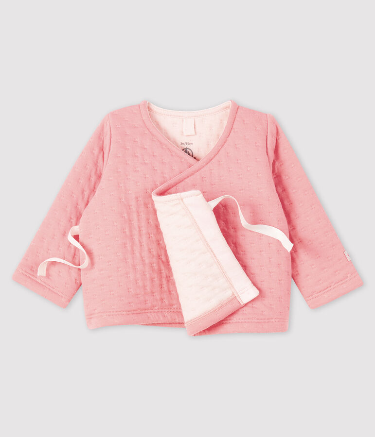 Cardigan neonata in tubique rosa CHARME