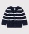 Cardigan bebè in tricot a trecce blu SMOKING/bianco MARSHMALLOW