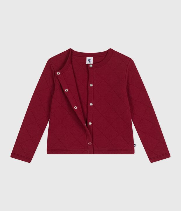Cardigan in cotone tinta unita bambino rosso