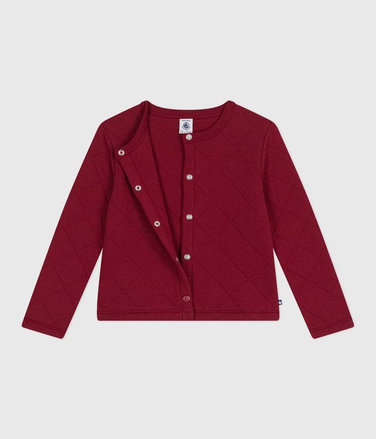 Cardigan in cotone tinta unita bambino rosso