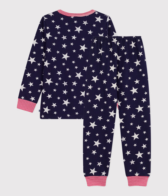 Pigiama in tessuto felpato con stelle stampate bambino blu SOIR/ MARSHMALLOW