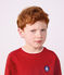 T-shirt a maniche lunghe in cotone tinta unita bambino rosso