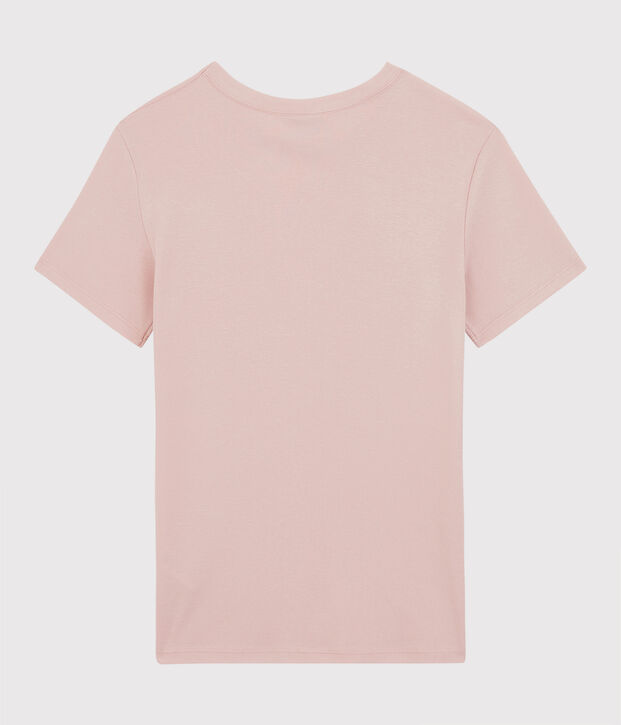 T-shirt girocollo iconica in cotone Donna rosa