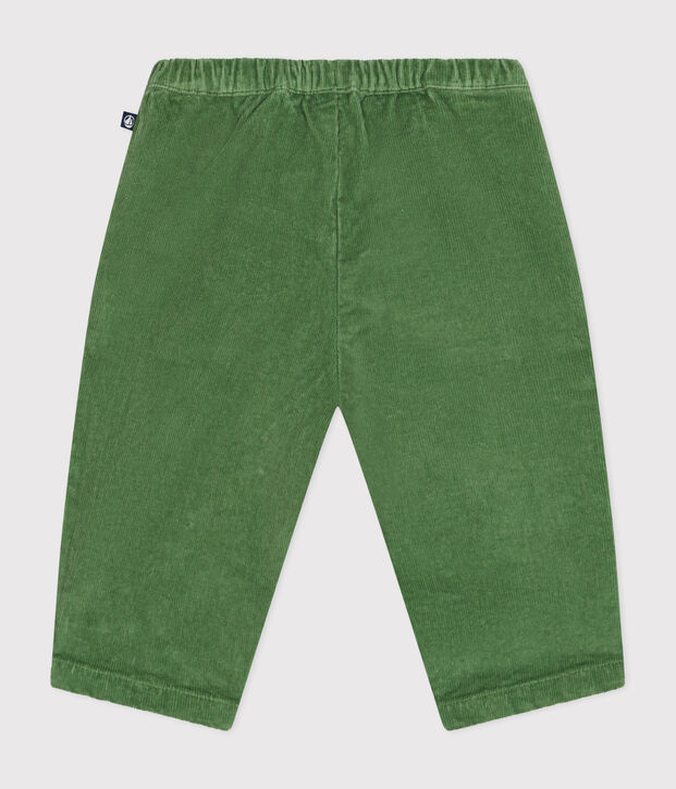 Pantaloni in velluto neonato verde