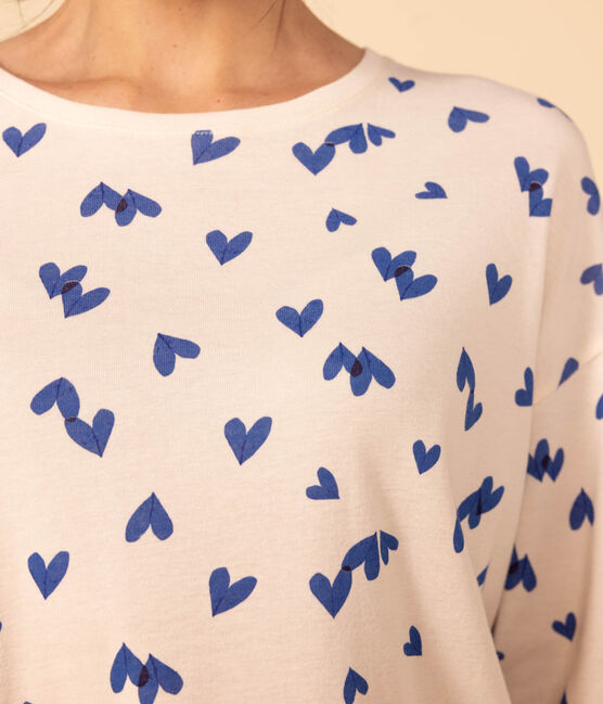 Pigiama cuore donna in cotone bianco AVALANCHE/ MULTICO