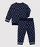 Completo jogging in molleton bebè. blu SMOKING/bianco MARSHMALLOW