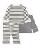 Coordinato bebé 3 pezzi reversibile beige COQUILLE/blu SMOKING