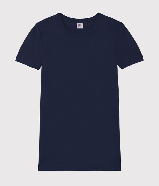 T-shirt girocollo iconica in cotone Donna blu SMOKING