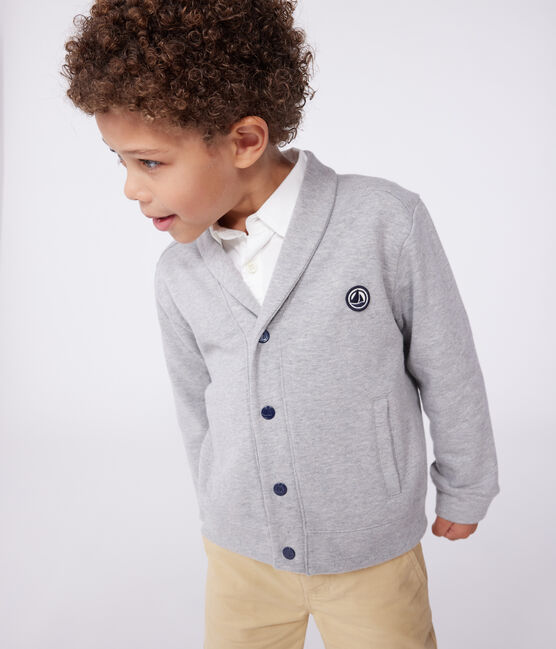 Cardigan in cotone bambino grigio CHATON CHINE