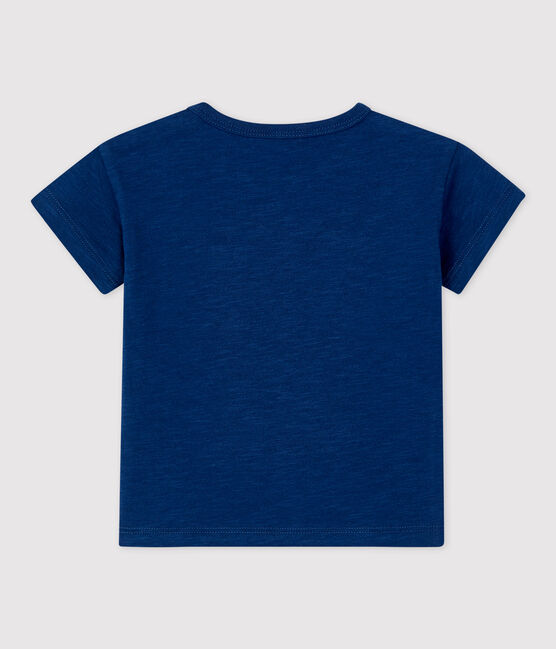 T-shirt bebè tinta unita a maniche corte in jersey blu MEDIEVAL