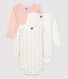 Confezione da 3 body con cuori multicolori a maniche lunghe in cotone