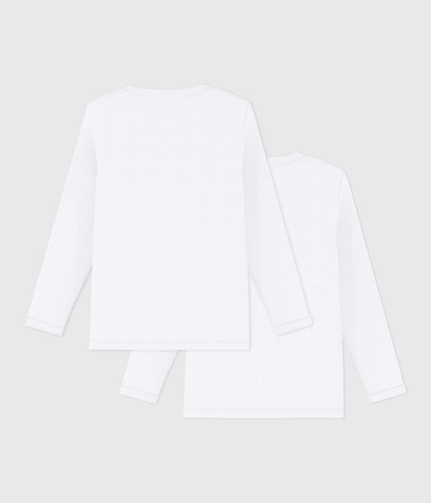 Confezione da 2 t-shirt bianche a manica lunga bambina multicolore