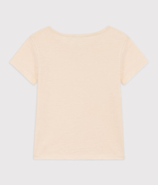 T-shirt bambina in cotone stampato ecru AVALANCHE