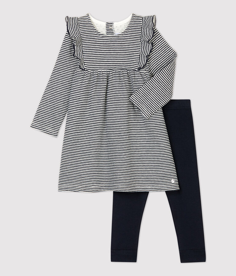 Completo due pezzi beb&egrave;. blu/bianco