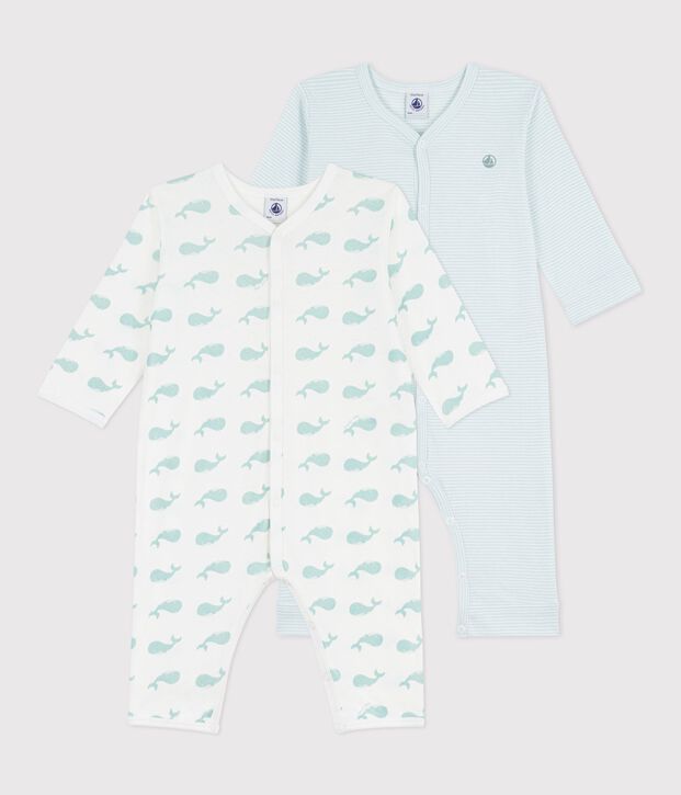 Set di pigiami senza piedini in cotone stampato neonato multicolore