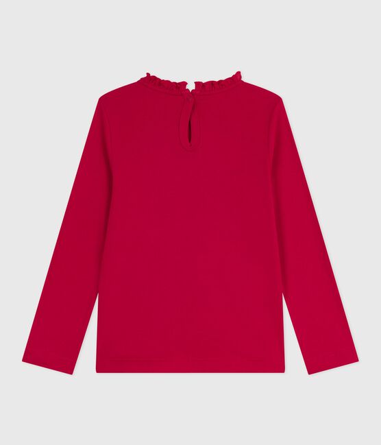 T-shirt a maniche lunghe in cotone tinta unita bambina rosso TERKUIT