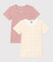 Confezione da 2 t-shirt bambina a maniche corte in cotone motivo fiore variante 1