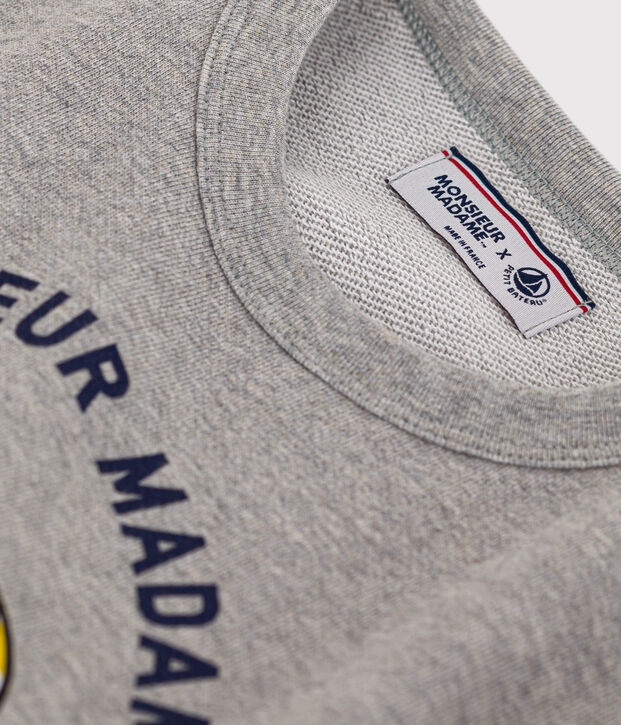 Maglia Monsieur Madame in tessuto felpato bambino grigio