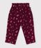 Pantaloni in velluto con stampa a fiori neonato rosso/multicolore