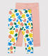 Confezione da 2 leggins fantasia in cotone bebè