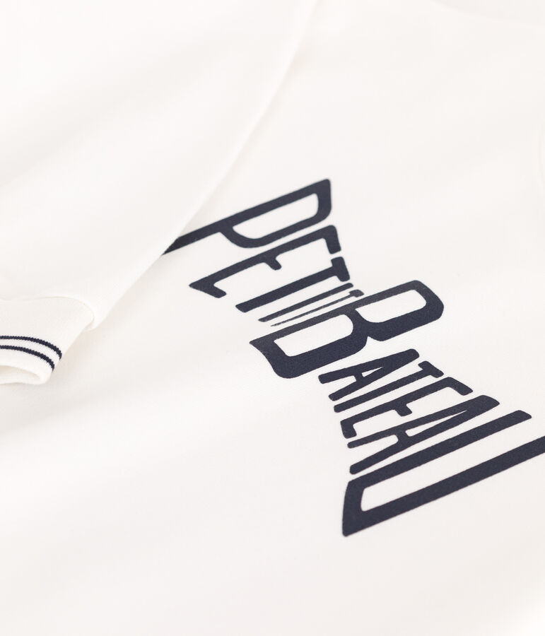 Felpa in cotone stampato donna bianco