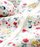 Competo pigiama notte bebè femmina in spugna bouclette bianco MARSHMALLOW/bianco MULTICO