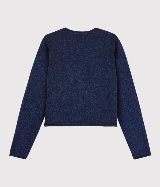 Cardigan in cotone bambina blu SMOKING BRILLANT