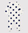 Tutina pigiama bebè a pois in cotone biologico bianco MARSHMALLOW/blu MEDIEVAL