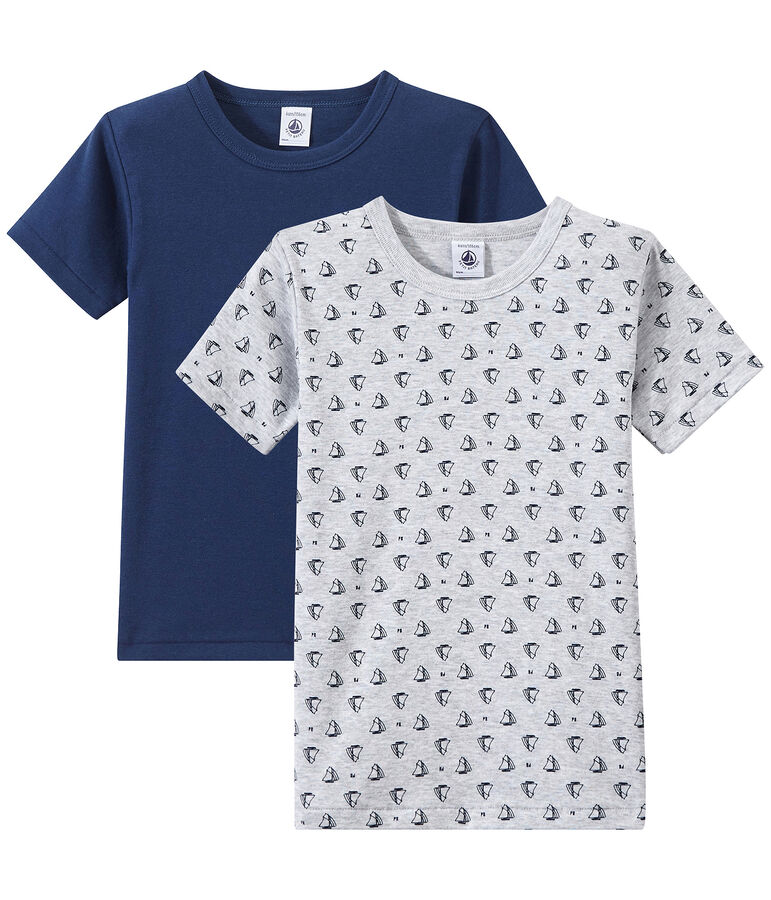 Lotto di 2 t-shirts per bambino a maniche corte bianco