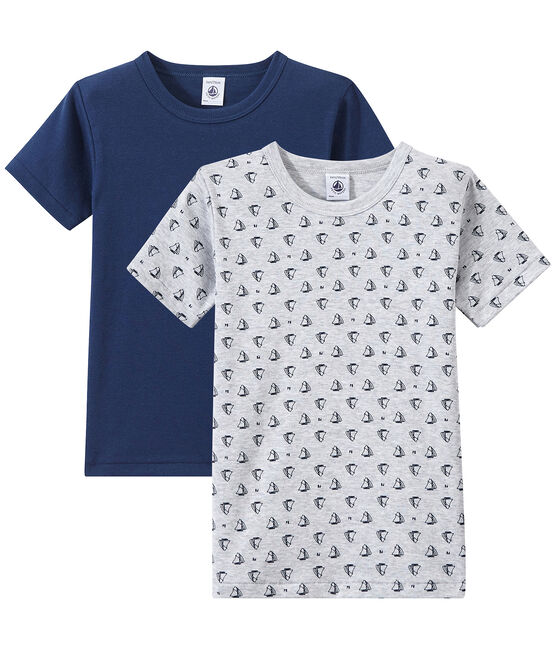 Lotto di 2 t-shirts per bambino a maniche corte bianco LOT