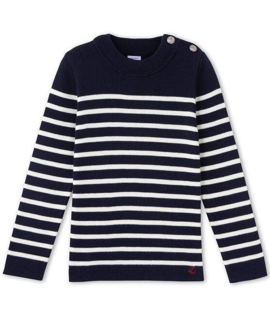 Pull marin per bambino blu SMOKING/bianco LAIT
