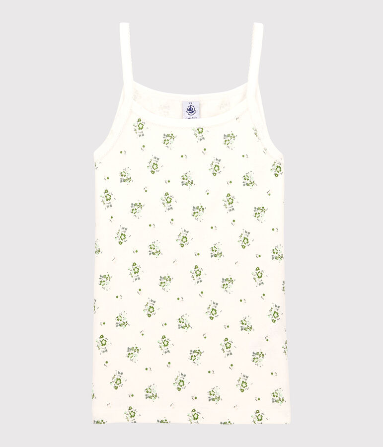 Canottiera con spalline L'ICONIQUE in cotone donna bianco MARSHMALLOW/bianco MULTICO