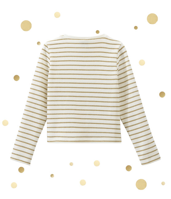 Cardigan doppio tessuto per bambina bianco MARSHMALLOW/giallo DORE